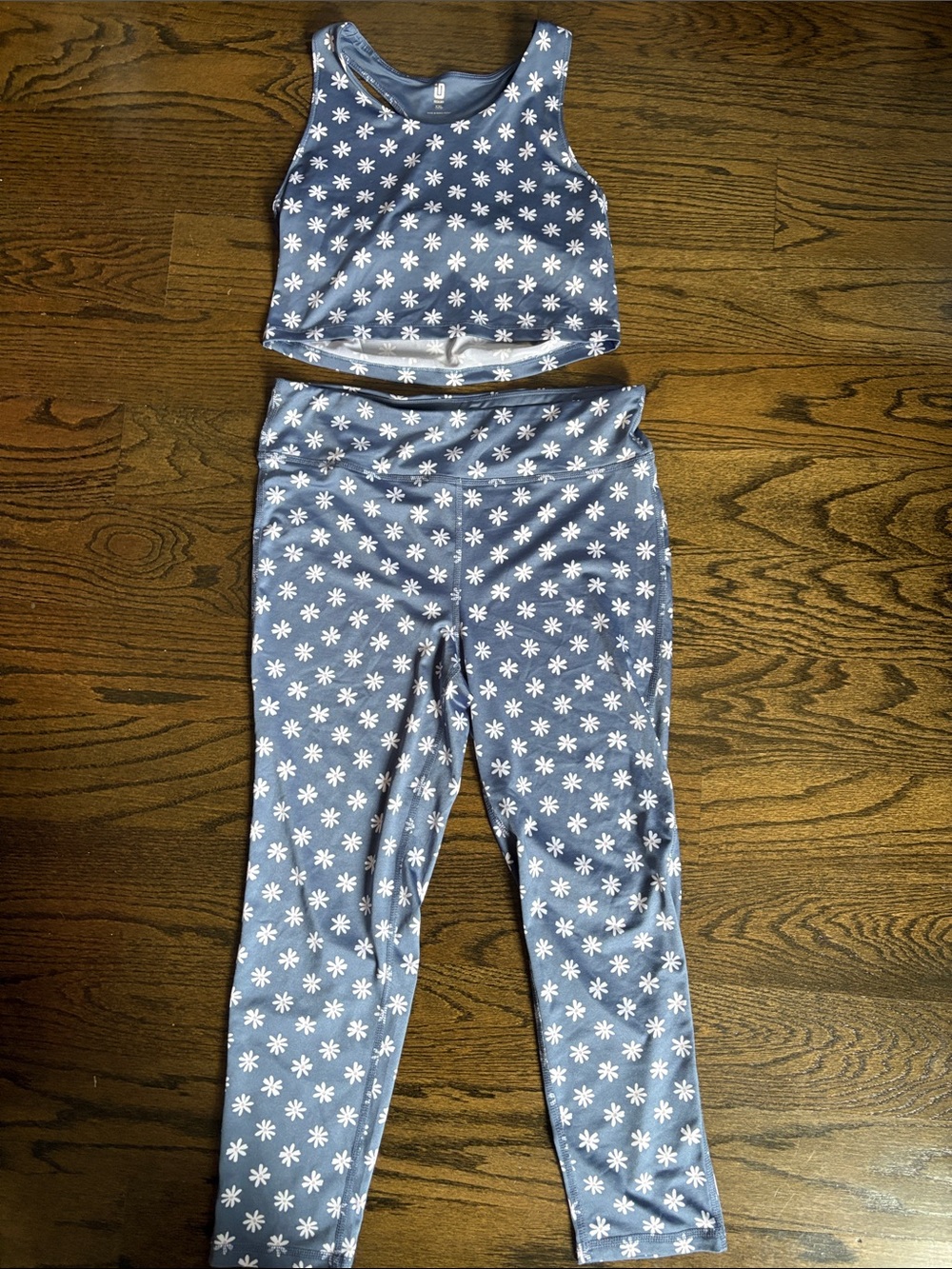 Ideology Blue Daisy Tank & Legging Set